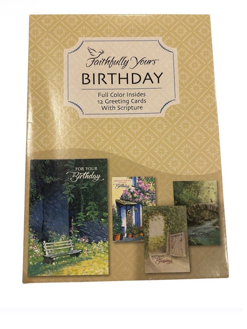 Faithfully yours the Brand Gold Patterned Birthday Card Set